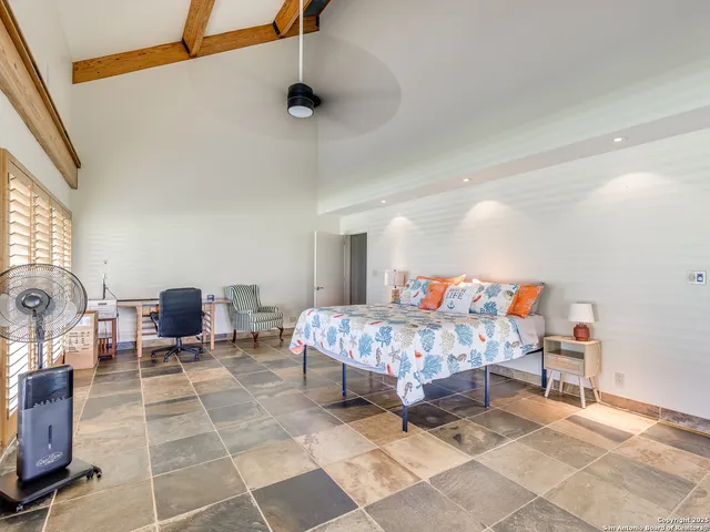 a view of swimming pool with outdoor space and seating area