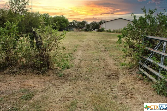 a view of a lake from a yard