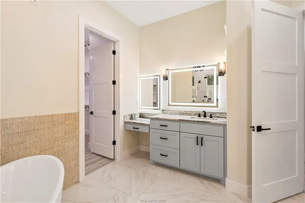 a bathroom with a shower