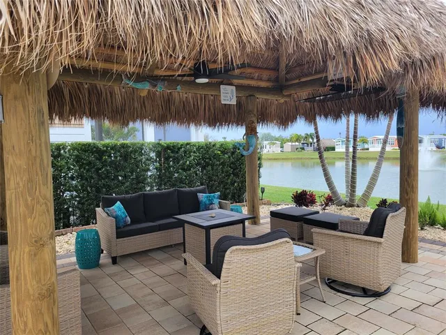 a view of a lake with a house