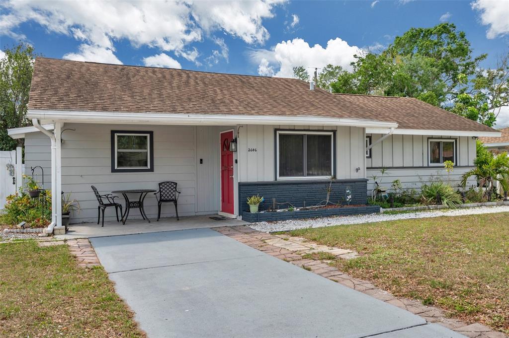 a view of a house with patio