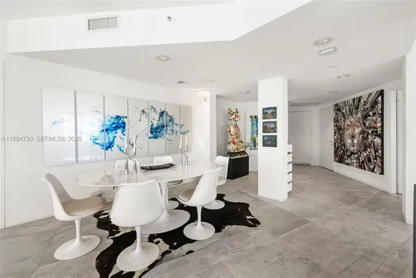 a view of a balcony with city view