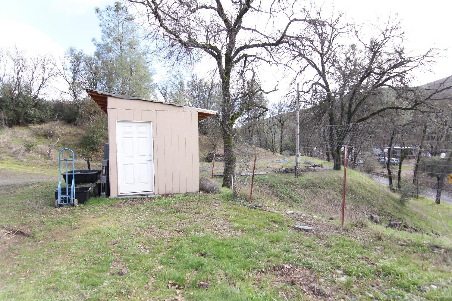 4968 Yaqui Gulch Road Mariposa, CA 95338 - Photo 19 of 37 a view of a backyard with large trees