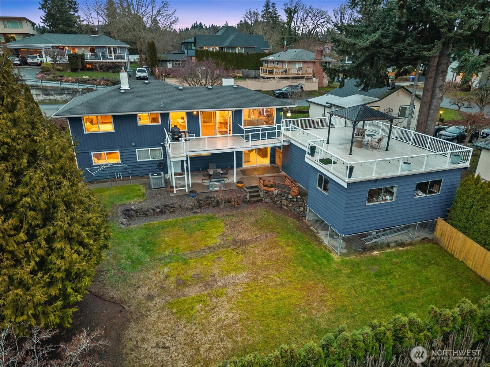 3415 Garden Avenue North Renton, WA 98056 - Photo 31 of 34 an aerial view of a house with swimming pool garden and patio