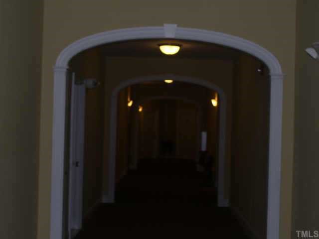 3811 Lunceston Way, Unit 307 Raleigh, NC 27613 - Photo 4 of 10 The extra wide, well light heavily crowned arched hallways lead you to your new condo in Raleigh.