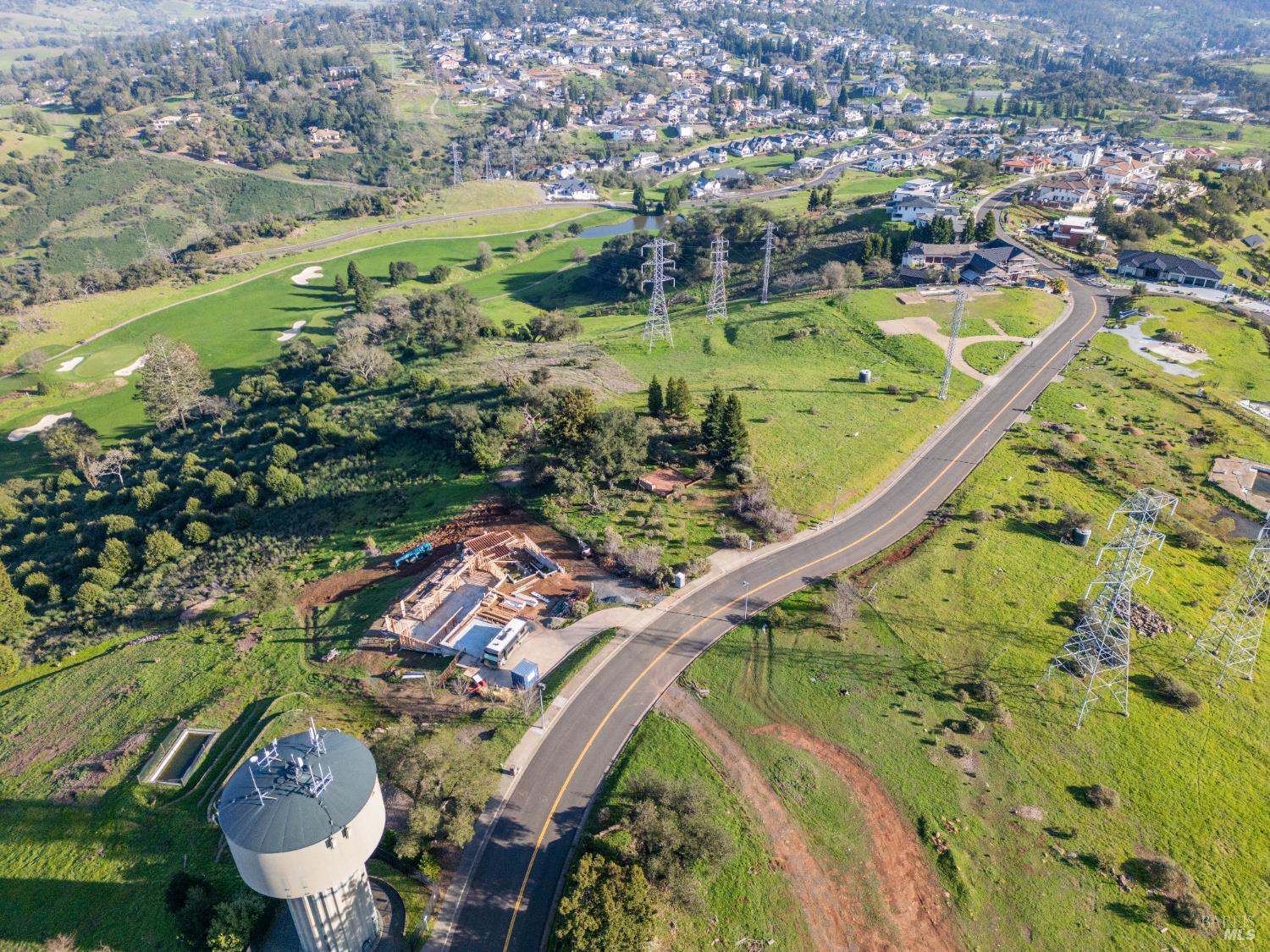 3870 Skyfarm Drive Santa Rosa, CA 95403 - Photo 3 of 8 an aerial view of a swimming pool with a yard