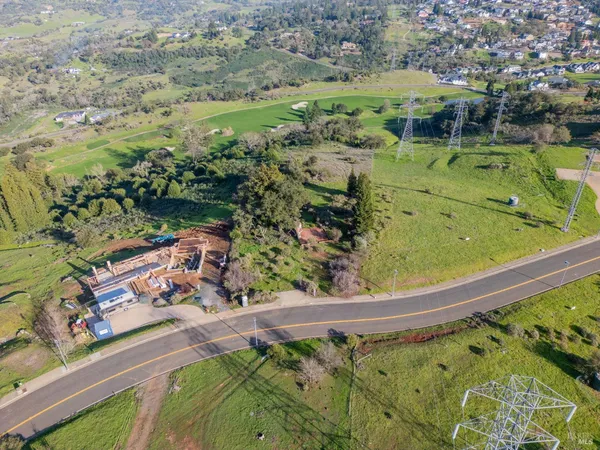 a view of a yard with a tree