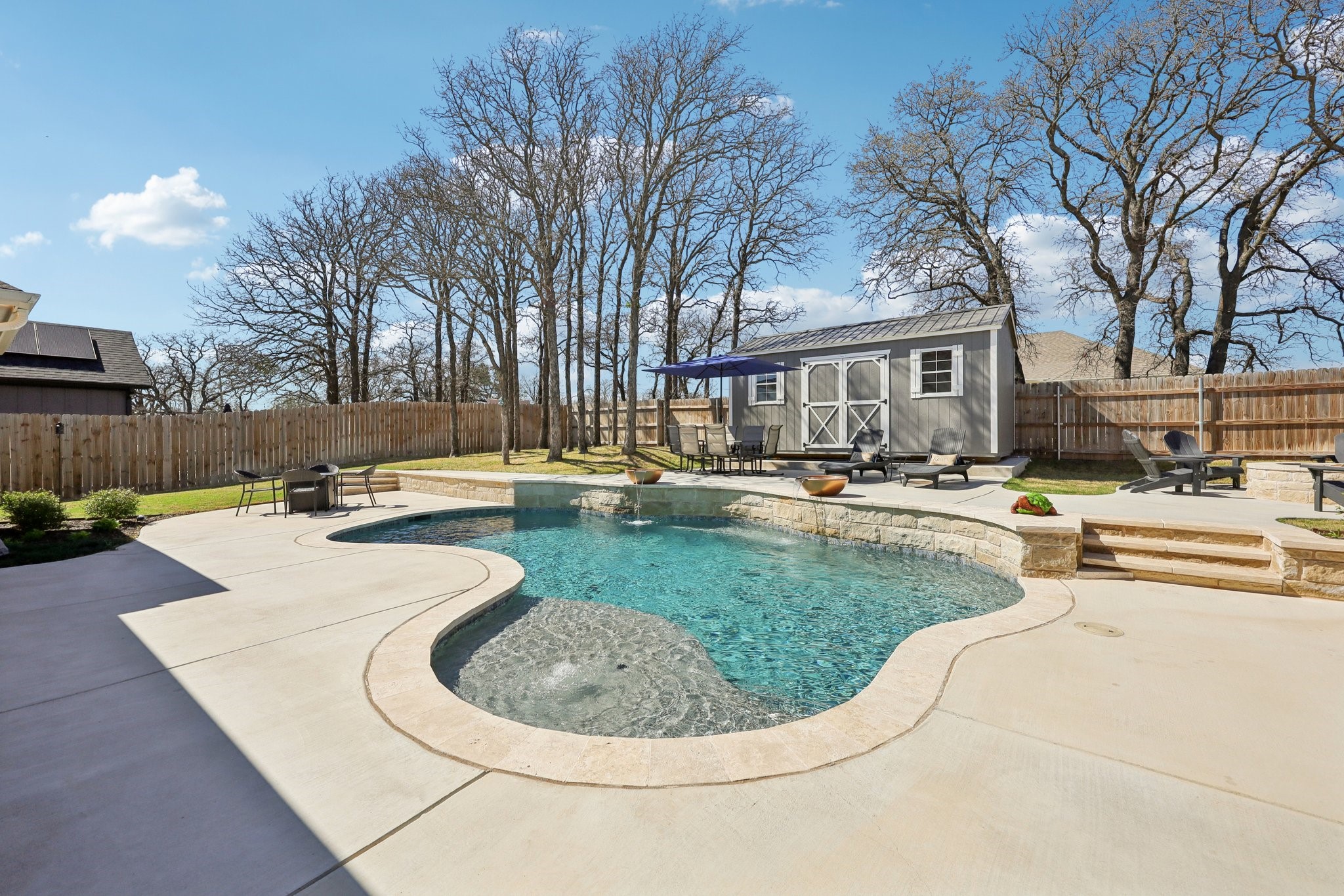 2032 Rattler Way Tolar, TX 76476 - Photo 40 of 49 a swimming pool with outdoor seating and yard