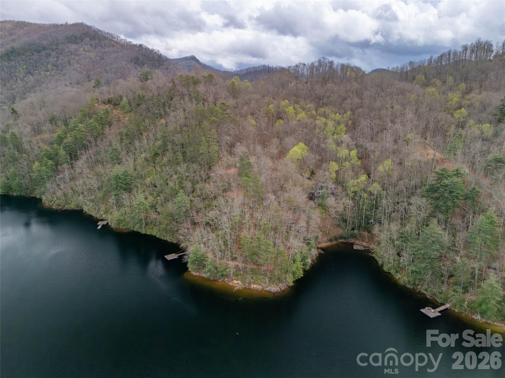 159 Songcatcher Court, Unit 159 Tuckasegee, NC 28783 - Photo 8 of 44 a view of a lake in middle of forest