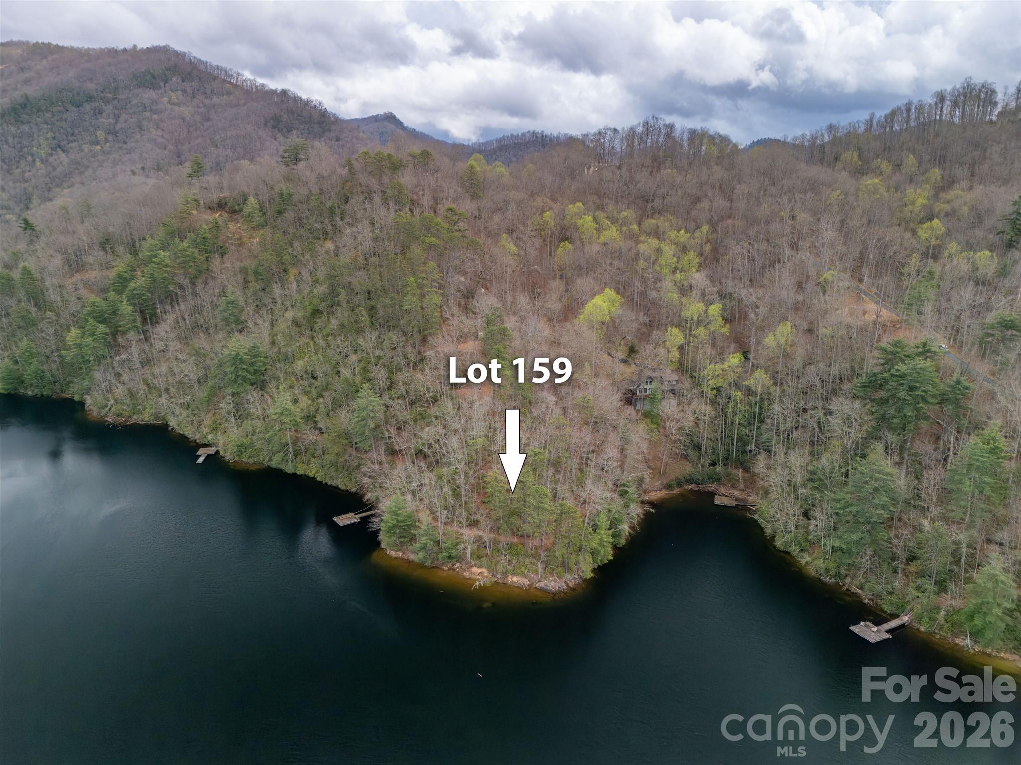 159 Songcatcher Court, Unit 159 Tuckasegee, NC 28783 - Photo 9 of 44 a view of a lake in middle of the forest