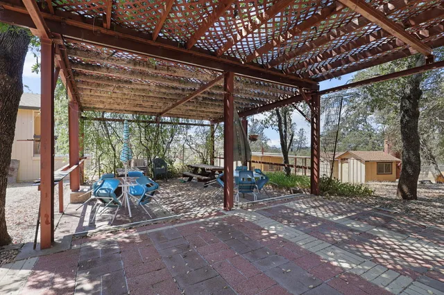 a view of outdoor space with seating area