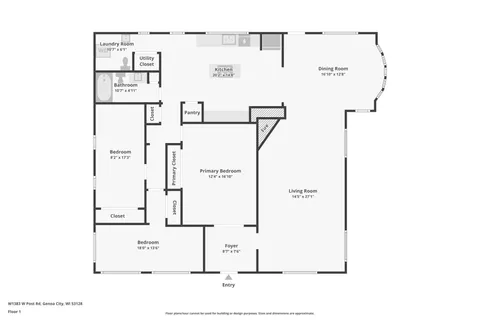 $299,900 | W1383 West Post Road, Bloomfield, WI 53128