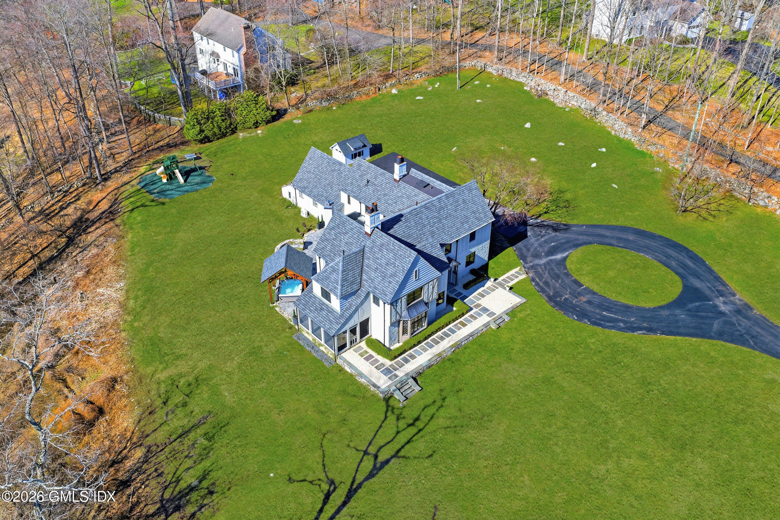 25 Wildwood Road Stamford, CT 06903 - Photo 37 of 42 Drone side hot tub