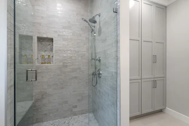 a bathroom with a shower