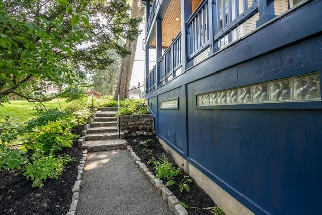 a view of a pathway of the building