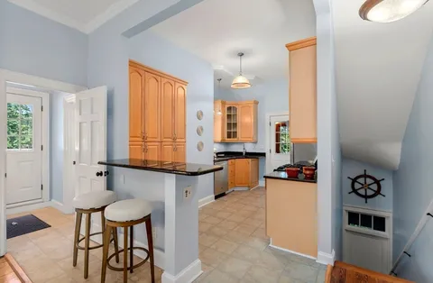 a large living room with a large window