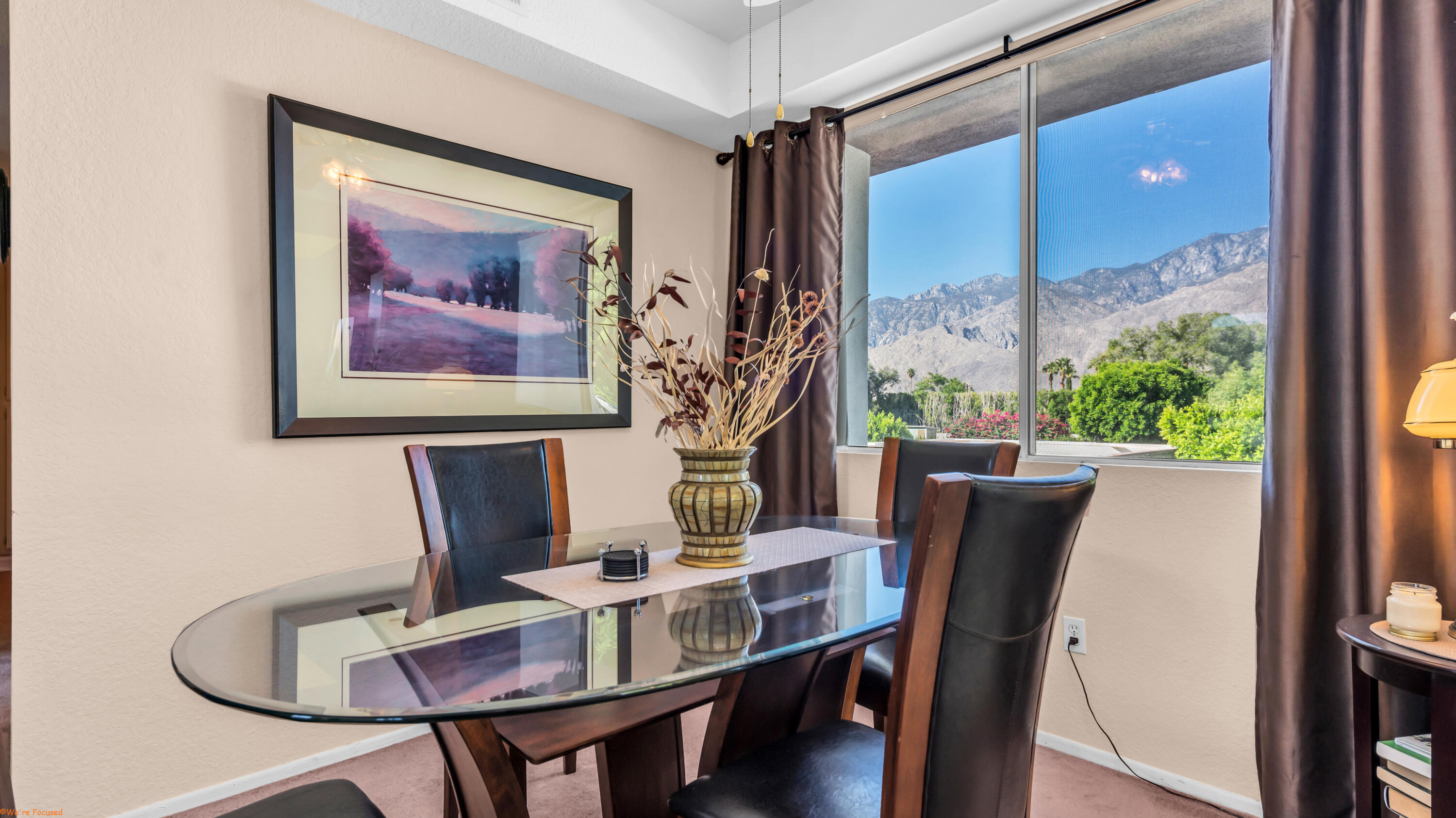 401 El Cielo Road, Unit 236 Palm Springs, CA 92262 - Photo 7 of 29 a view of a dining room with furniture window and wooden floor