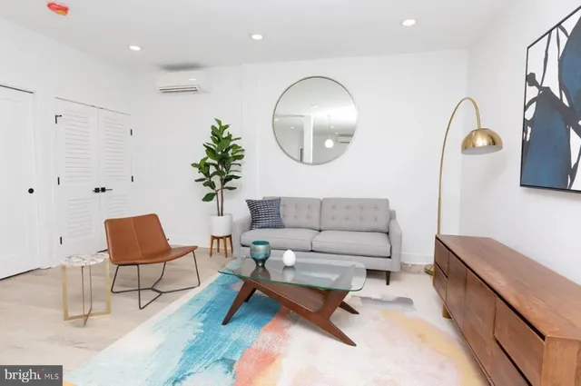 a living room with furniture