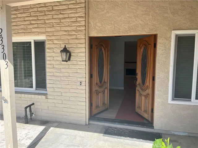 a view of front door of house