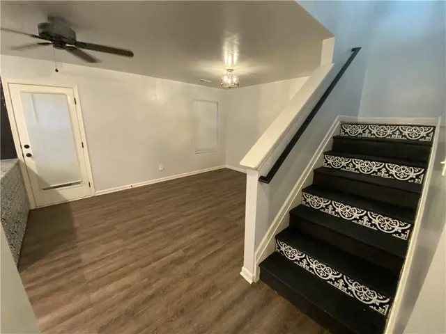 a large room with wooden floor