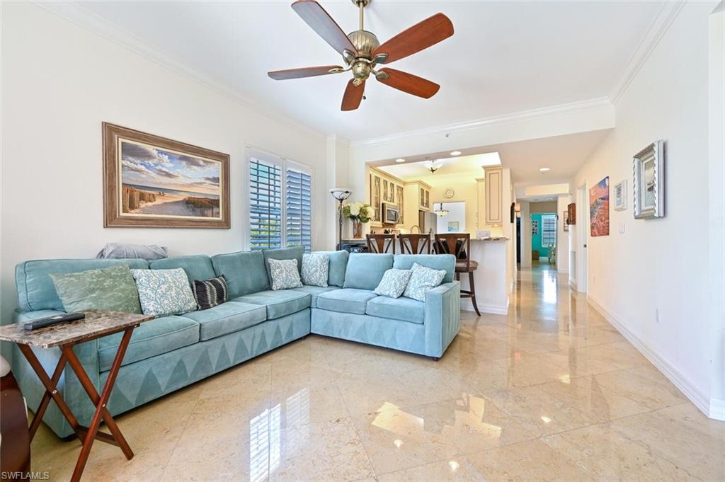 401 Bayfront Place, Unit 3301 Naples, FL 34102 - Photo 4 of 24 a living room with furniture and a view of kitchen