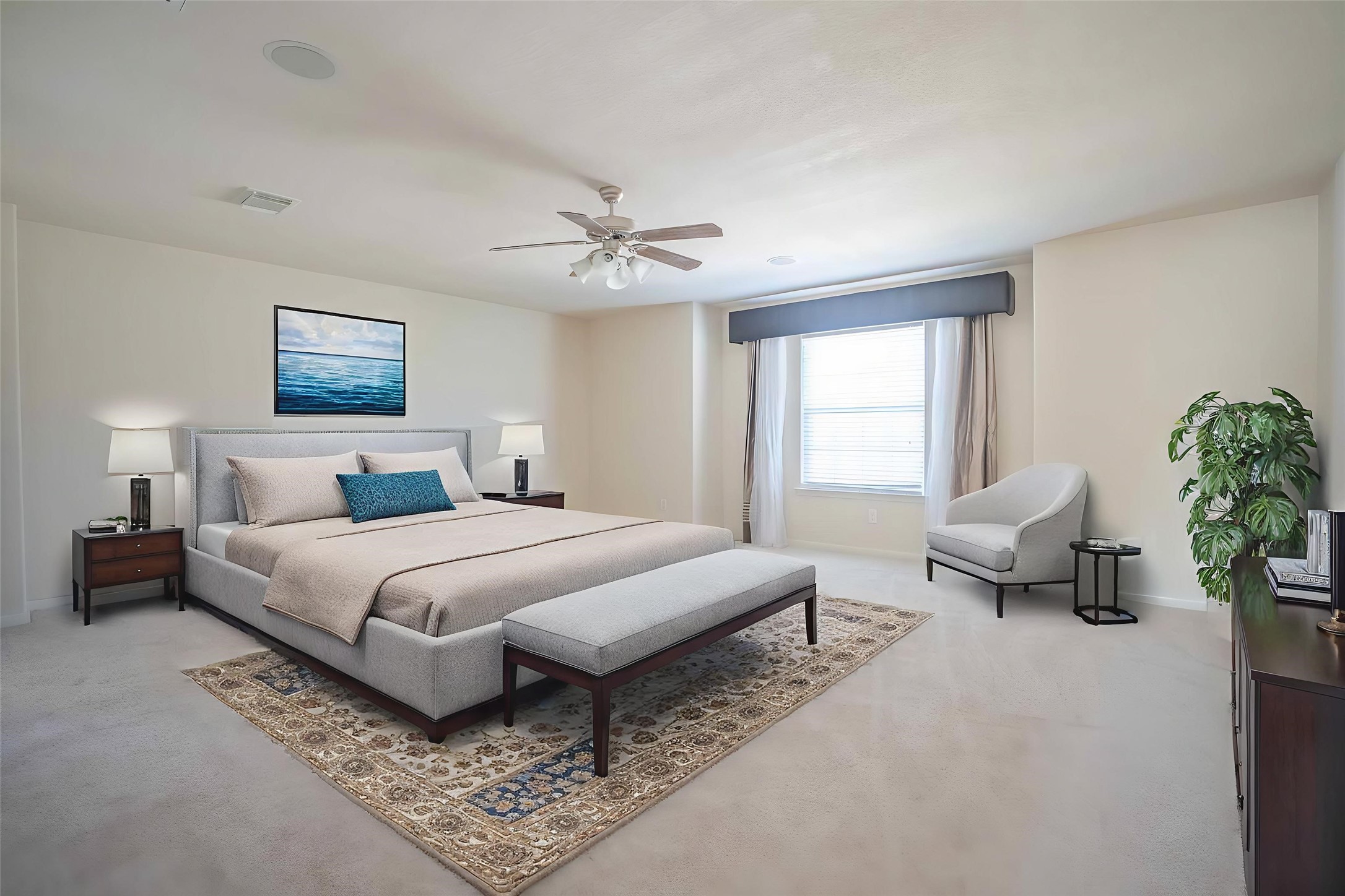 6403 Lost Timber Lane Houston, TX 77066 - Photo 18 of 34 a bedroom with a bed couch and window