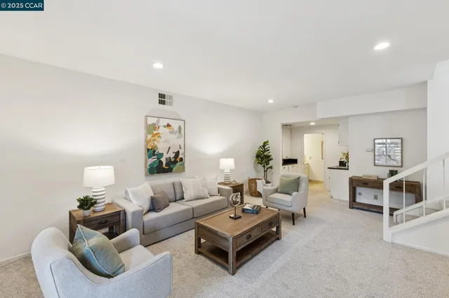 a living room with furniture