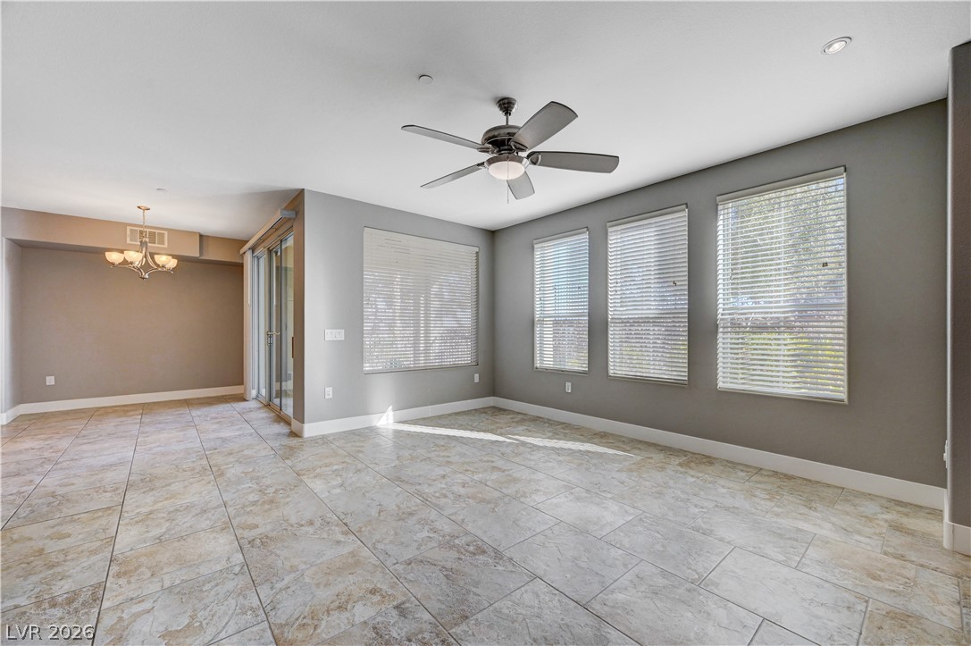 2555 Hampton Road, Unit 6108 Henderson, NV 89052 - Photo 6 of 63 Spare room featuring hanging lights and a ceiling fan
