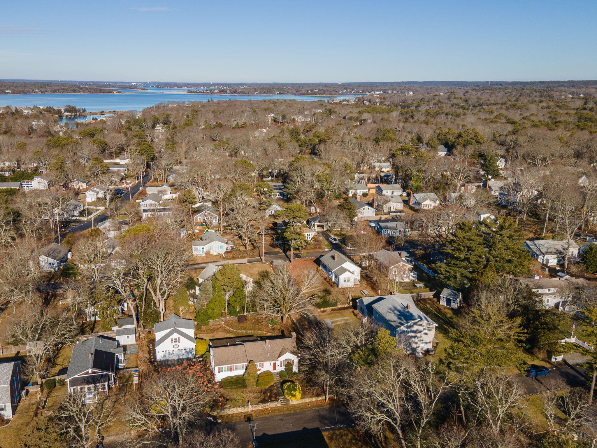 91 Wickertree Road North Falmouth, MA 02556 - Photo 34 of 40 an aerial view of multiple house with yard