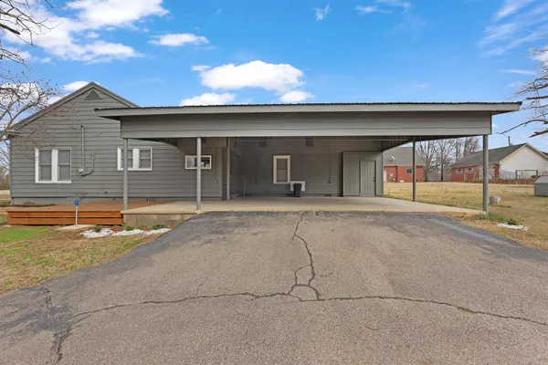 front view of a house with a garage