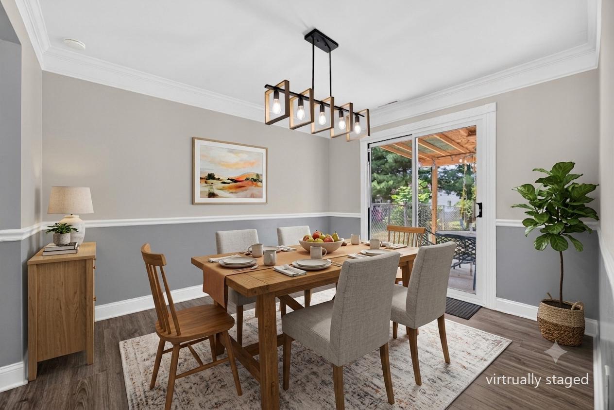 2106 North Rolling Road Windsor Mill, MD 21244 - Photo 4 of 24 Virtually staged- dining room opens to the patio.