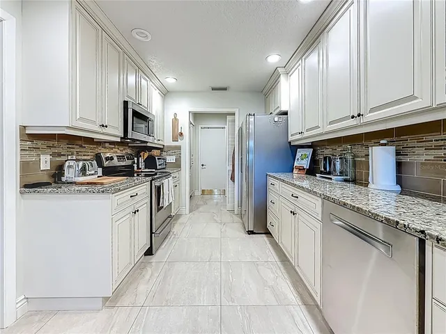 a view of a garage with storage