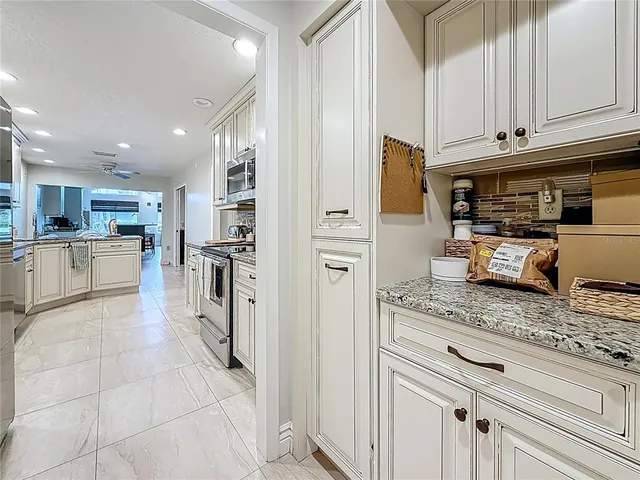 a view of a garage with furniture