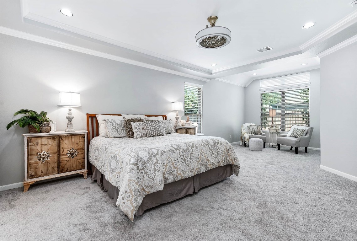 12107 Bayou Junction Road Cypress, TX 77433 - Photo 26 of 45 Primary bedroom is huge with a great niche you can use for reading, relaxing and conversation to start or end your day.