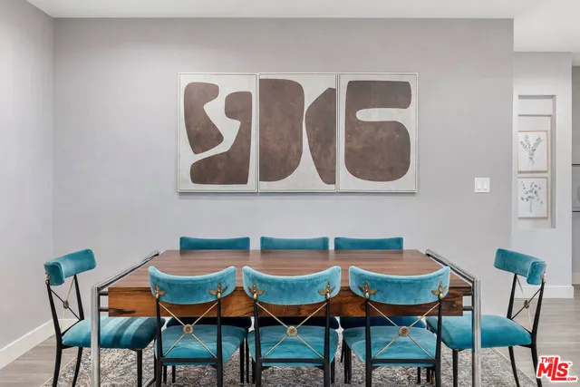 a view of a table and chairs