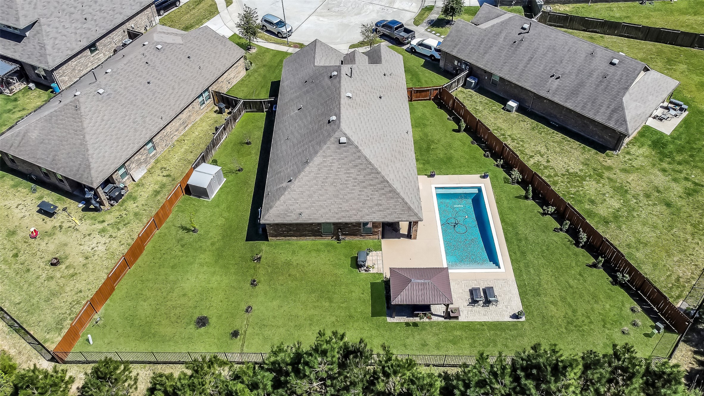 24407 Hollow Gate Meadow Court Spring, TX 77389 - Photo 36 of 39 an aerial view of house with a yard