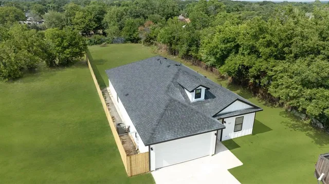 an aerial view of a house