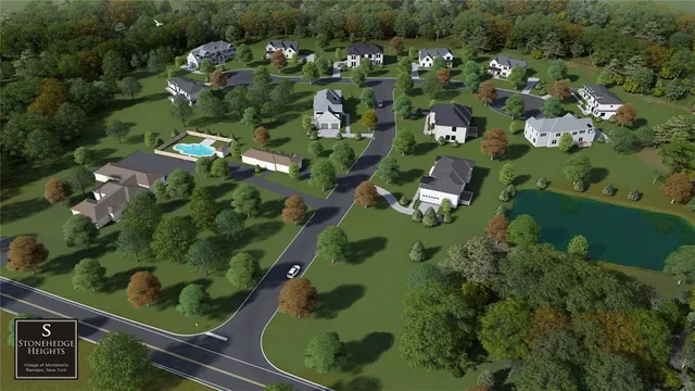 an aerial view of a residential houses with outdoor space