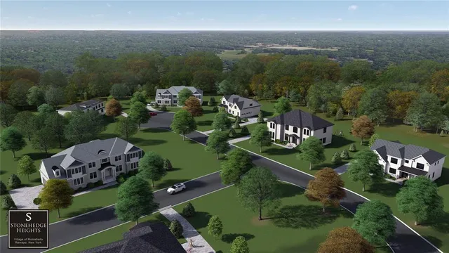 an aerial view of multiple house