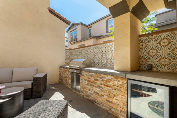 a outdoor living space with furniture
