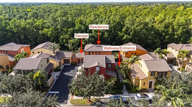 an aerial view of a house