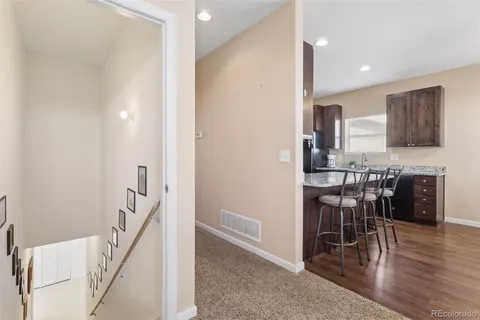 a view of dining room with furniture