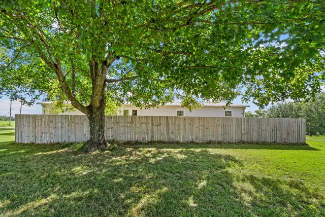 a backyard of a house with lots of green space