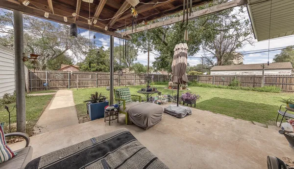 a view of outdoor space yard deck patio and swimming pool