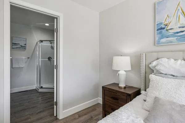 a house view with a garden space