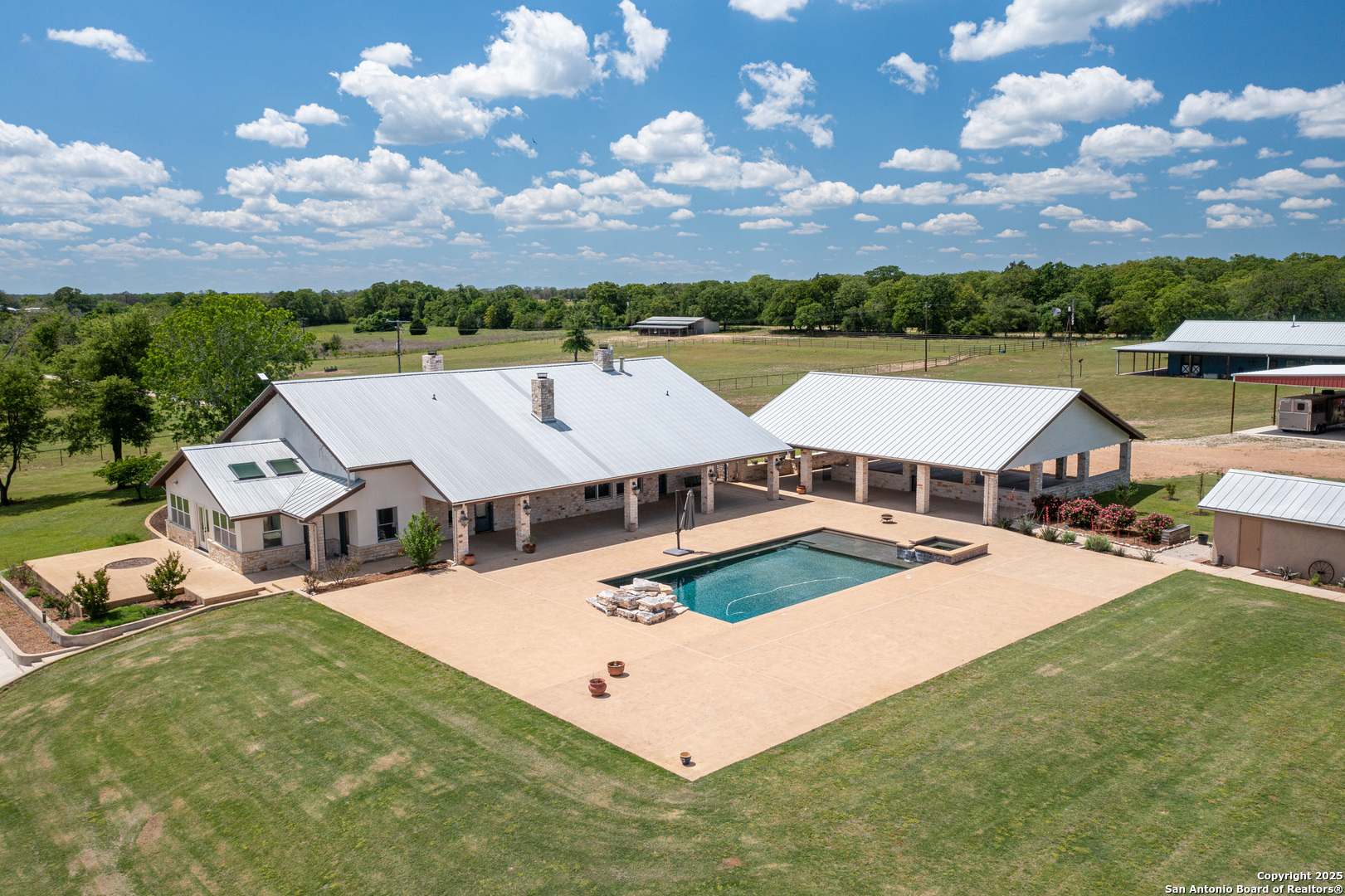 9560 Old Colony Line Road Dale, TX 78616 - Photo 4 of 41 an aerial view of a house with garden space and ocean view