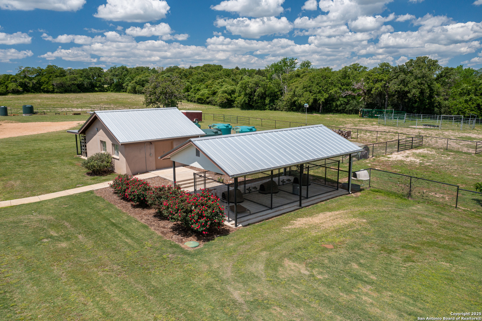 9560 Old Colony Line Road Dale, TX 78616 - Photo 5 of 41 an aerial view of a house with swimming pool and big yard