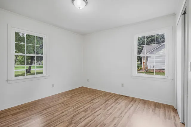 an empty room with a window