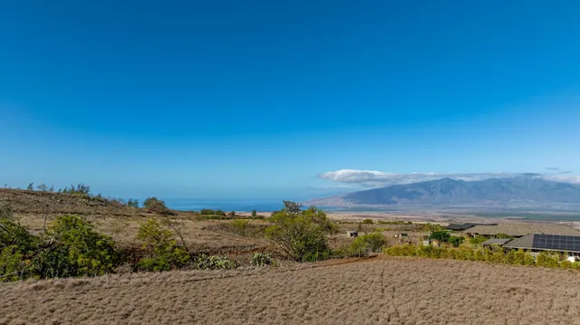 a view of a lake with a mountain