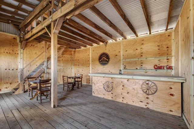 a view of a balcony with an ocean view